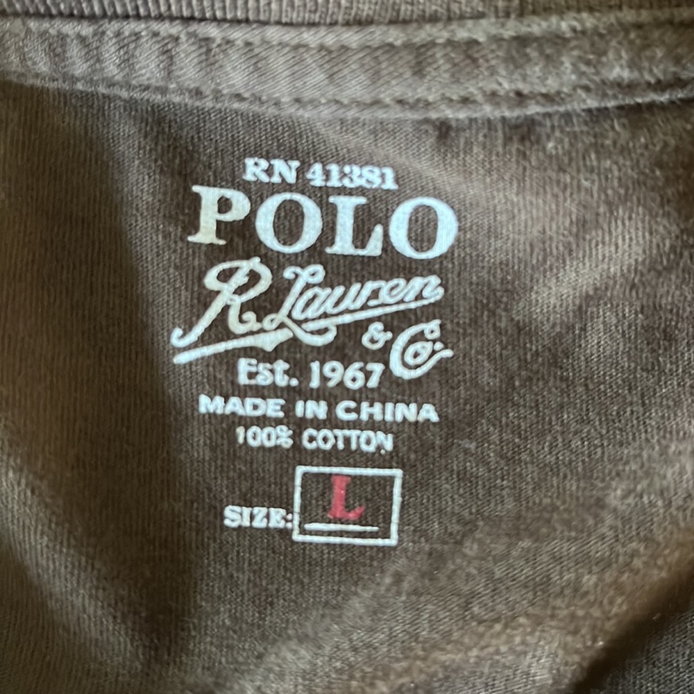 NWOT Polo Ralph Lauren Brown Pocket T-Shirt, Size Large - Picture 4 of 5